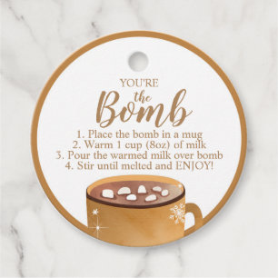 Hot Chocolate Bomb Tags Sie sind die Bombe Kakao Geschenkanhänger
