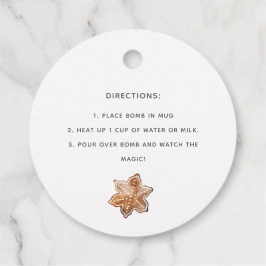 Hot Chocolate Bombe Geschenkanhänger (Rückseite)