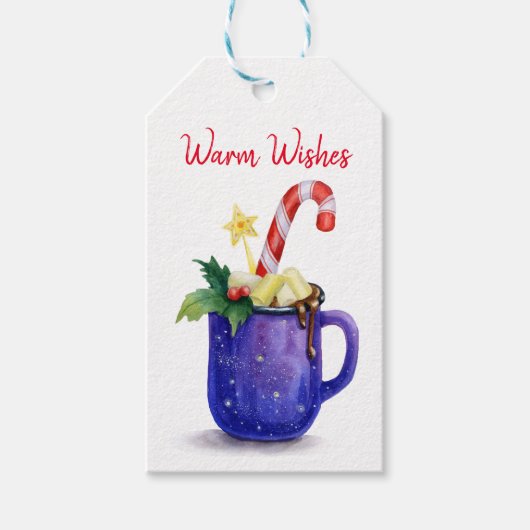 Hot Chocolate & Candy Cane mag Geschenkanhänger (Vorderseite)