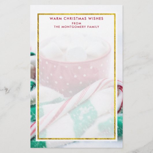 Hot Chocolate & Candy Cane Weihnachten Briefpapier (Vorderseite)