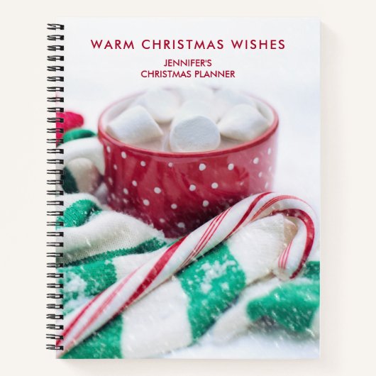 Hot Chocolate & Candy Cane Weihnachten Notizblock (Vorderseite)