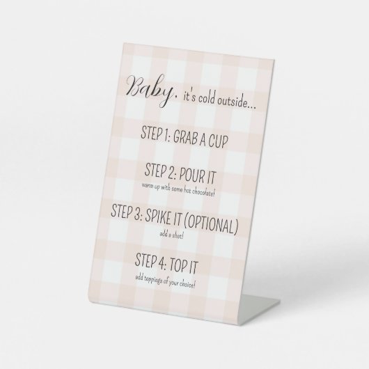 Hot Chocolate / Cider Bar Sign for Baby Shocolate Sockelschild (Vorderseite)