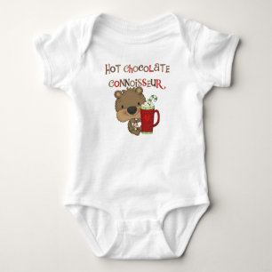 Hot Chocolate Connoisseur Boy Bear Baby Strampler