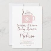 Hot-Chocolate Cookies Tasse Winter Girl Baby Dusch Einladung (Vorderseite)
