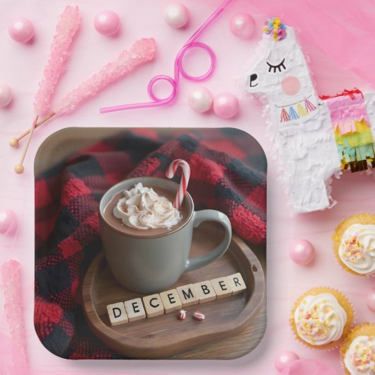 Hot Chocolate Dezember Pappteller (Party)