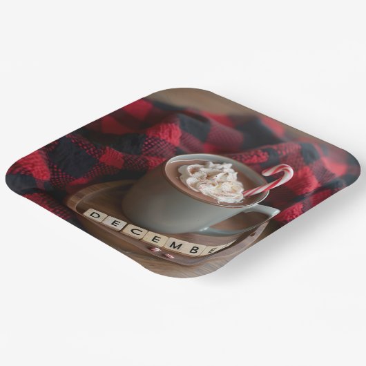 Hot Chocolate Dezember Pappteller (Gewinkelt)