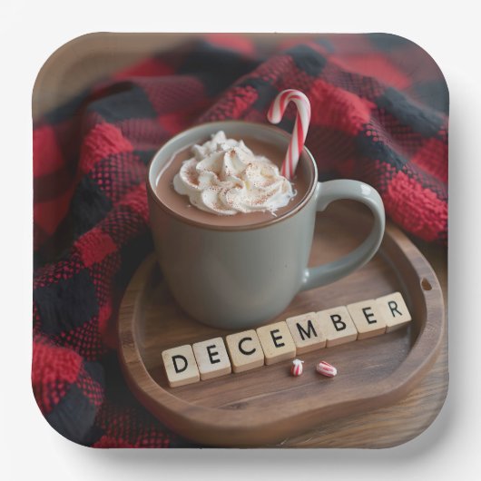 Hot Chocolate Dezember Pappteller (Vorderseite)