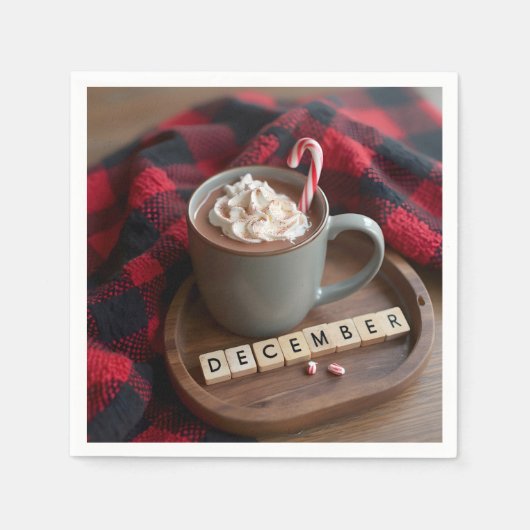 Hot Chocolate Dezember Serviette (Vorderseite)