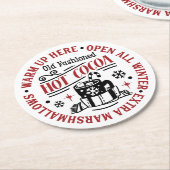 Hot-Chocolate erwärmen Sie sich hier auf der Party Runder Pappuntersetzer (Angewinkelt)