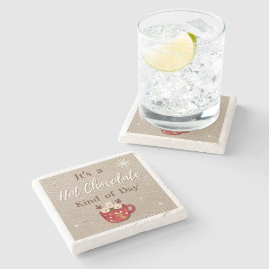 Hot Chocolate Kind of Day Coaster Steinuntersetzer (Seitenansicht)