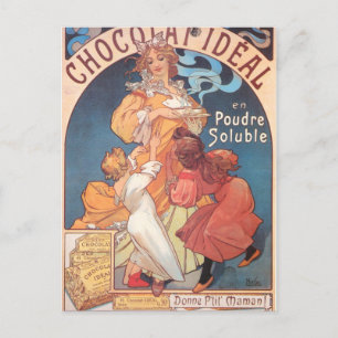 Hot Chocolate Lady Vintage Postkarte
