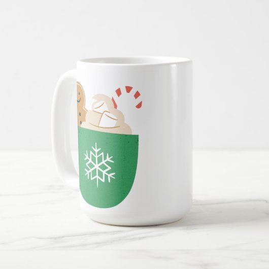 Hot Chocolate Marshmallow Candy Cane Gingerbrot Kaffeetasse (Vorderseite Links)