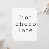 Hot chocolate - minimalistic typography card karte (Vorderseite/Rückseite Beispiel)