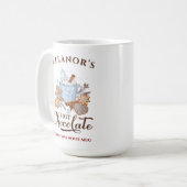 Hot Chocolate Modern Large Blue Name Weihnachtszei Kaffeetasse (Vorderseite Links)