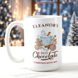 Hot Chocolate Modern Large Blue Name Weihnachtszei Kaffeetasse