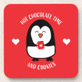 Hot Chocolate Pinguin Drinker Getränkeuntersetzer (Vorderseite)