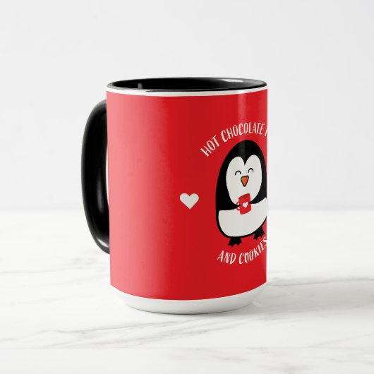 Hot Chocolate Pinguin Drinker Tasse (Vorderseite Links)