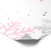 Hot Chocolate Pink Silver Winter Schneeflocken Poster (Ecke)
