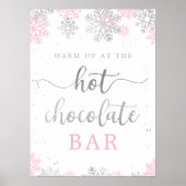 Hot Chocolate Pink Silver Winter Schneeflocken Poster (Vorne)