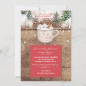 Hot Chocolate Rustic Baby Es ist kalt Außendusche Einladung (Vorderseite)