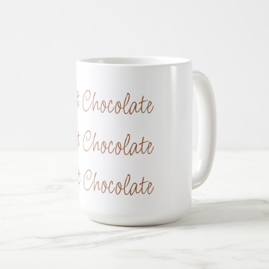 Hot Chocolate Simple Stylish Script Typografy Kaffeetasse (VorderseiteRechts)