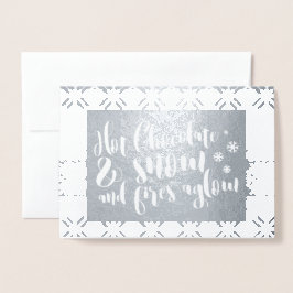 Hot Chocolate & Snow Rhyme Design Folienkarte