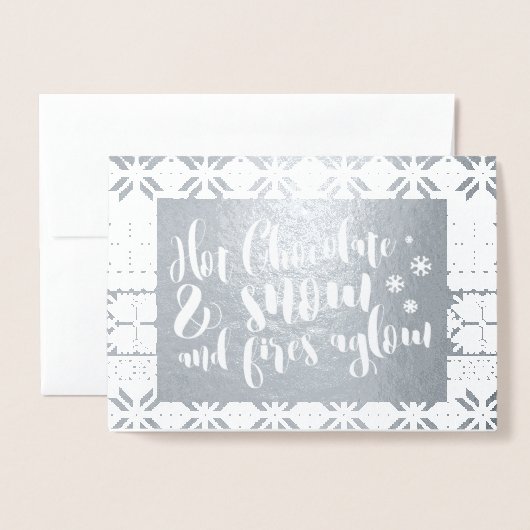 Hot Chocolate & Snow Rhyme Design Folienkarte (Vorderseite mit Umschlag)
