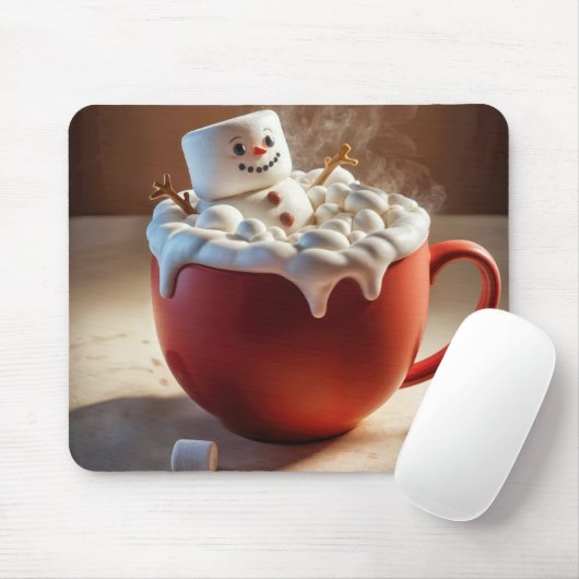 Hot Chocolate Snowman Mousepad (Mit Mouse)
