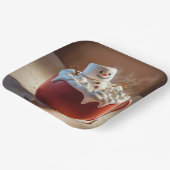 Hot Chocolate Snowman Pappteller (Gewinkelt)