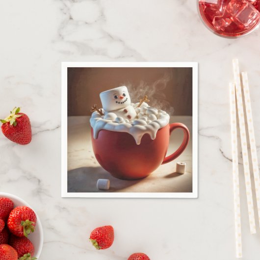 Hot Chocolate Snowman Serviette (Beispiel)