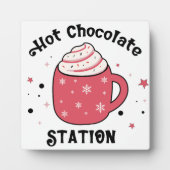 Hot Chocolate Station Retro Vibes Sign Fotoplatte (Vorderseite)