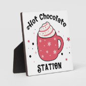 Hot Chocolate Station Retro Vibes Sign Fotoplatte (Vorderseite)