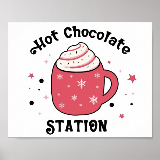 Hot Chocolate Station Retro Vibes Sign Poster (Vorne)