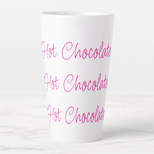 Hot Chocolate Stilvolles Skript Hot Pink Milchtasse (Vorderseite)