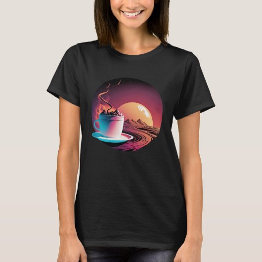 Hot Chocolate Synthwave 80s Retrowave Aesthetic 1 T-Shirt (Vorderseite)
