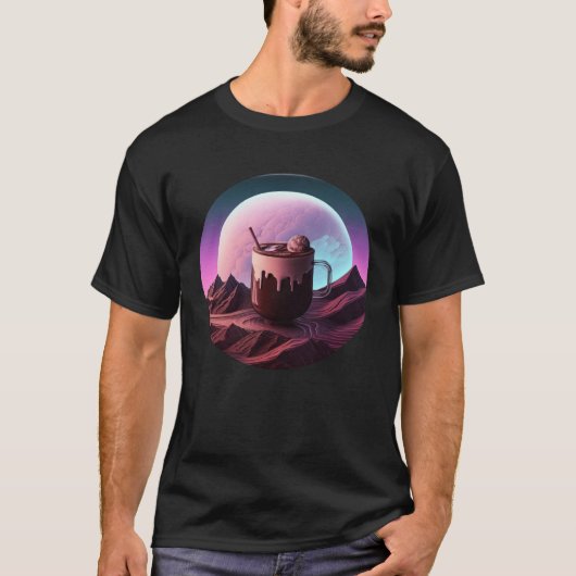 Hot Chocolate Synthwave 80s Retrowave Aesthetic T-Shirt (Vorderseite)