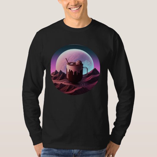 Hot Chocolate Synthwave 80s Retrowave Aesthetic T-Shirt (Vorderseite)