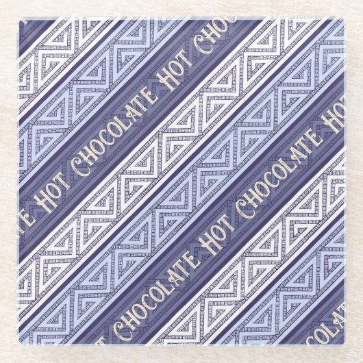 Hot Chocolate White Lilac & Purple Celtic Stripes Glasuntersetzer (Vorderseite)