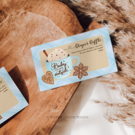 Hot Chocolate Winter Baby Boy Diaper Raffle Begleitkarte