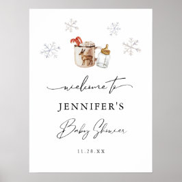 Hot Chocolate Winter Baby Dusche Begrüßungszeichen Poster