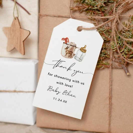 Hot Chocolate Winter Baby Dusche Vielen Dank Geschenkanhänger