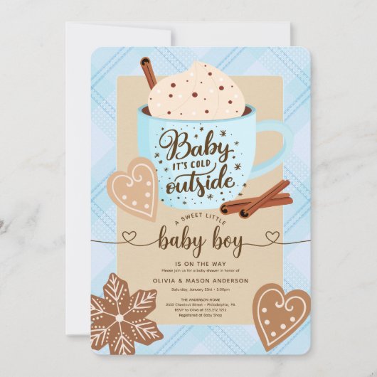 Hot Chocolate Winter Baby Shower Baby Einladung (Vorderseite)