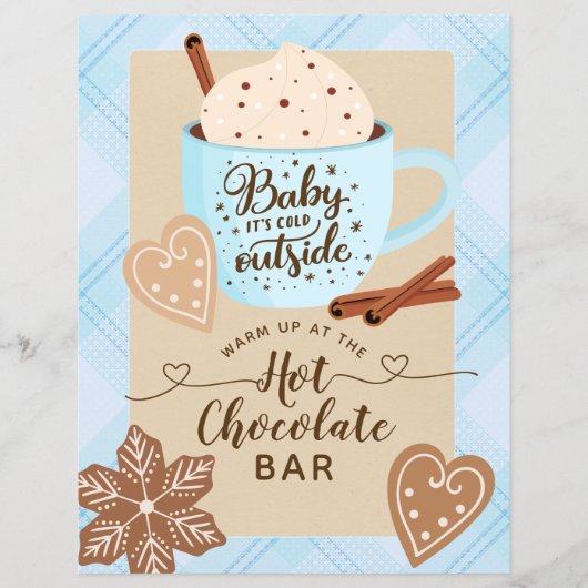 Hot Chocolate Winter Baby Shower Boy Cocoa Bar (Vorderseite)