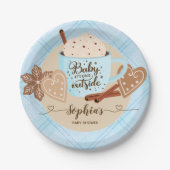 Hot Chocolate Winter Baby Shower Boy Pappteller (Vorderseite)