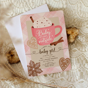 Hot Chocolate Winter Baby Shower Girl Baby Einladung