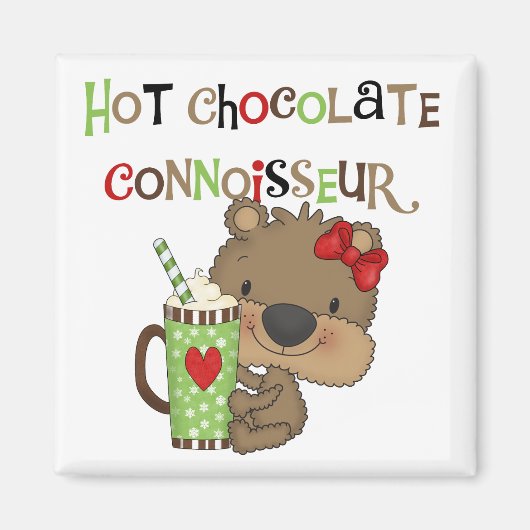 Hot ChocolateConoisseur Girl Bear Magnet (Vorne)