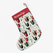Hot Christmas Holiday Drinks Pattern Personalized Kleiner Weihnachtsstrumpf (Rückseite (Hängend))