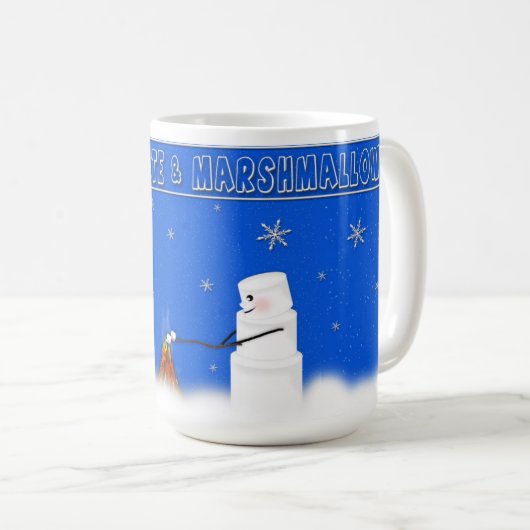 HOT CHSCHOCOLATE & MARSHMALLOW MAN TASSE - 15 oz. (VorderseiteRechts)