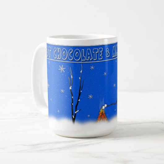 HOT CHSCHOCOLATE & MARSHMALLOW MAN TASSE - 15 oz. (Vorderseite Links)