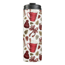 HOT CHSCHOKOLADENWOOLEN HAT ACORNS BOWS GIFTS THERMOSBECHER